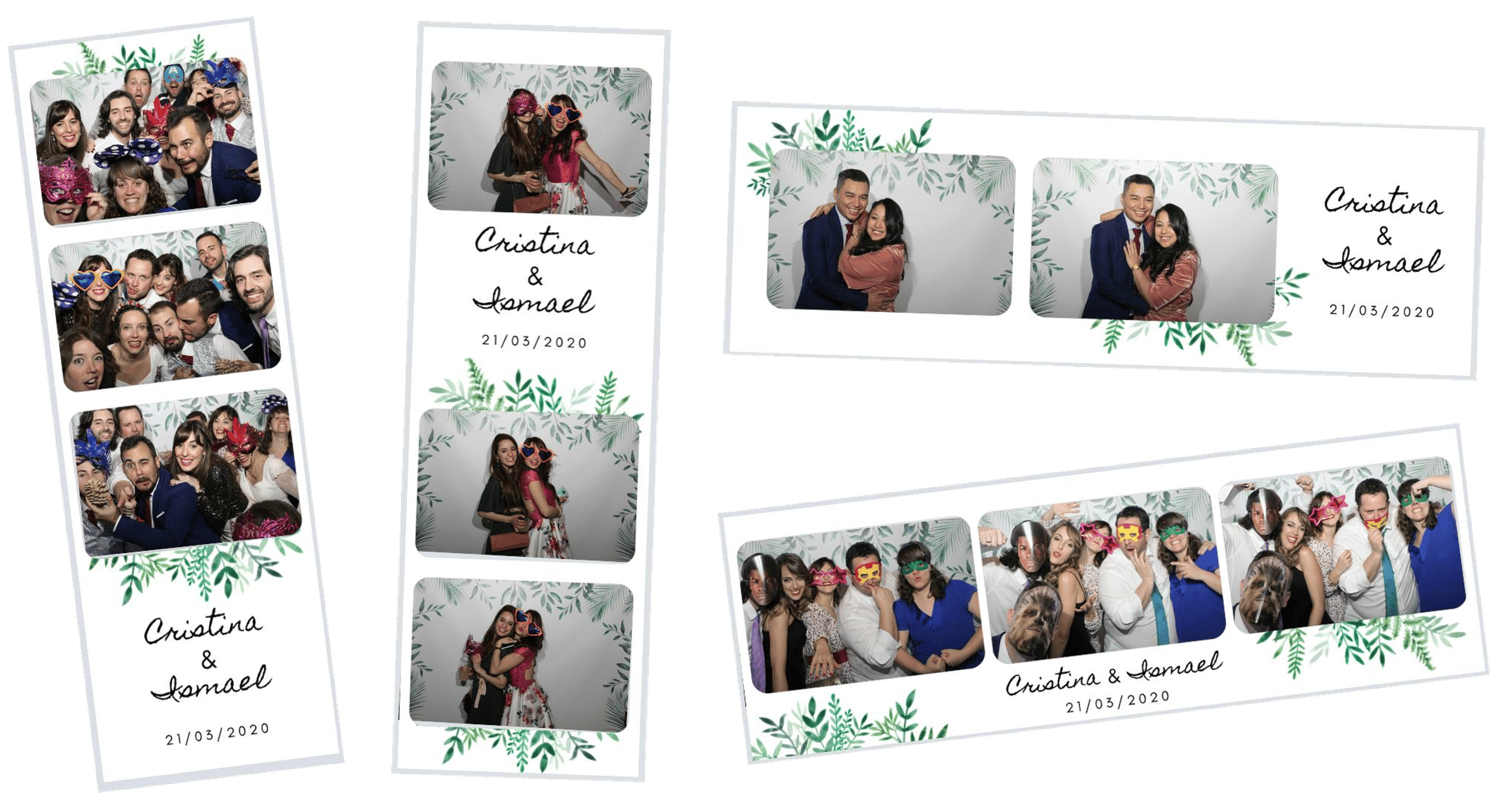 Alquiler Fotomatón para Bodas Paradise Events Plantillas Tiras Eucalipto