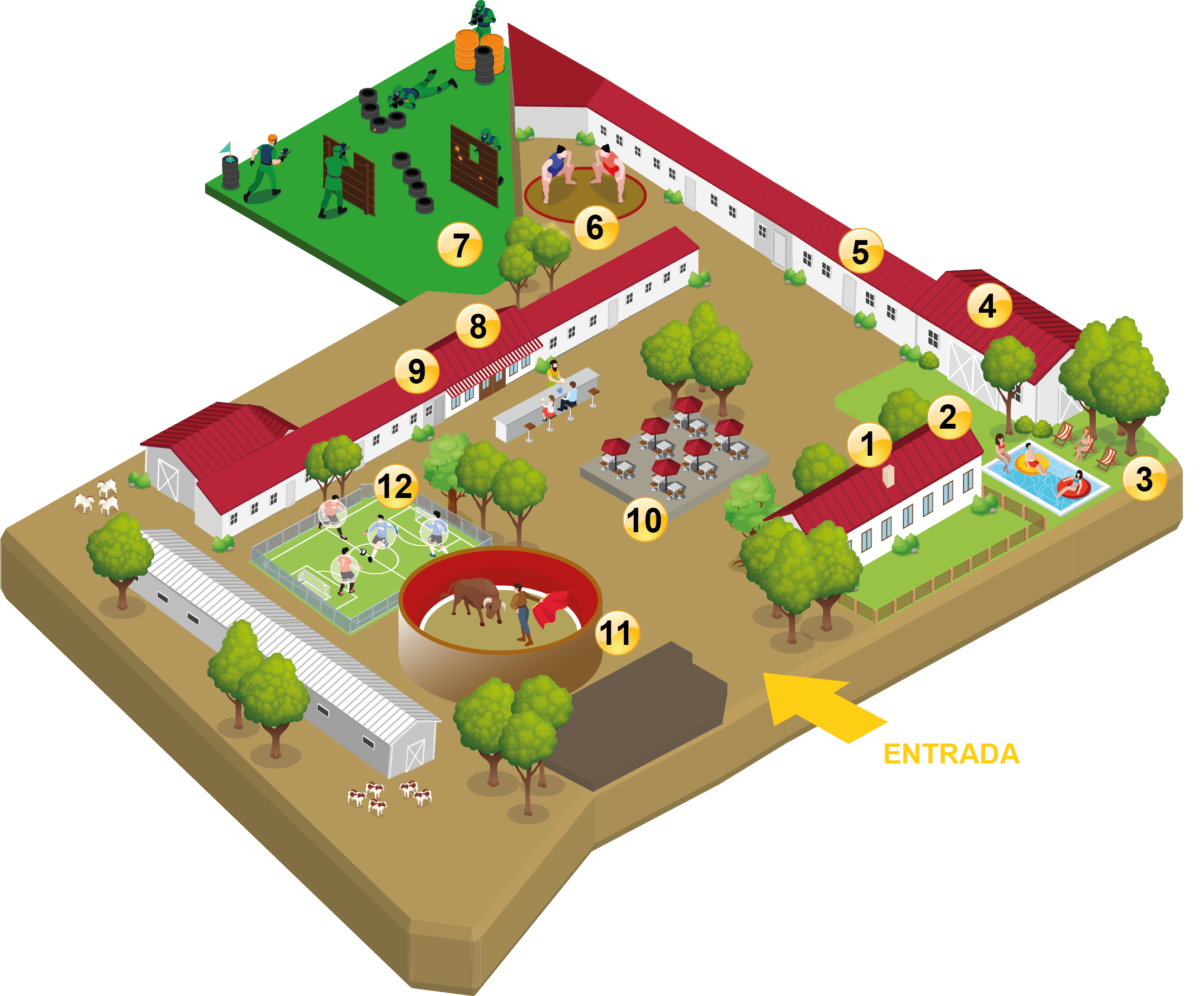 Plano mapa finca Ciempozuelos Despedida de Soltero y Soltera Madrid Paradise Events